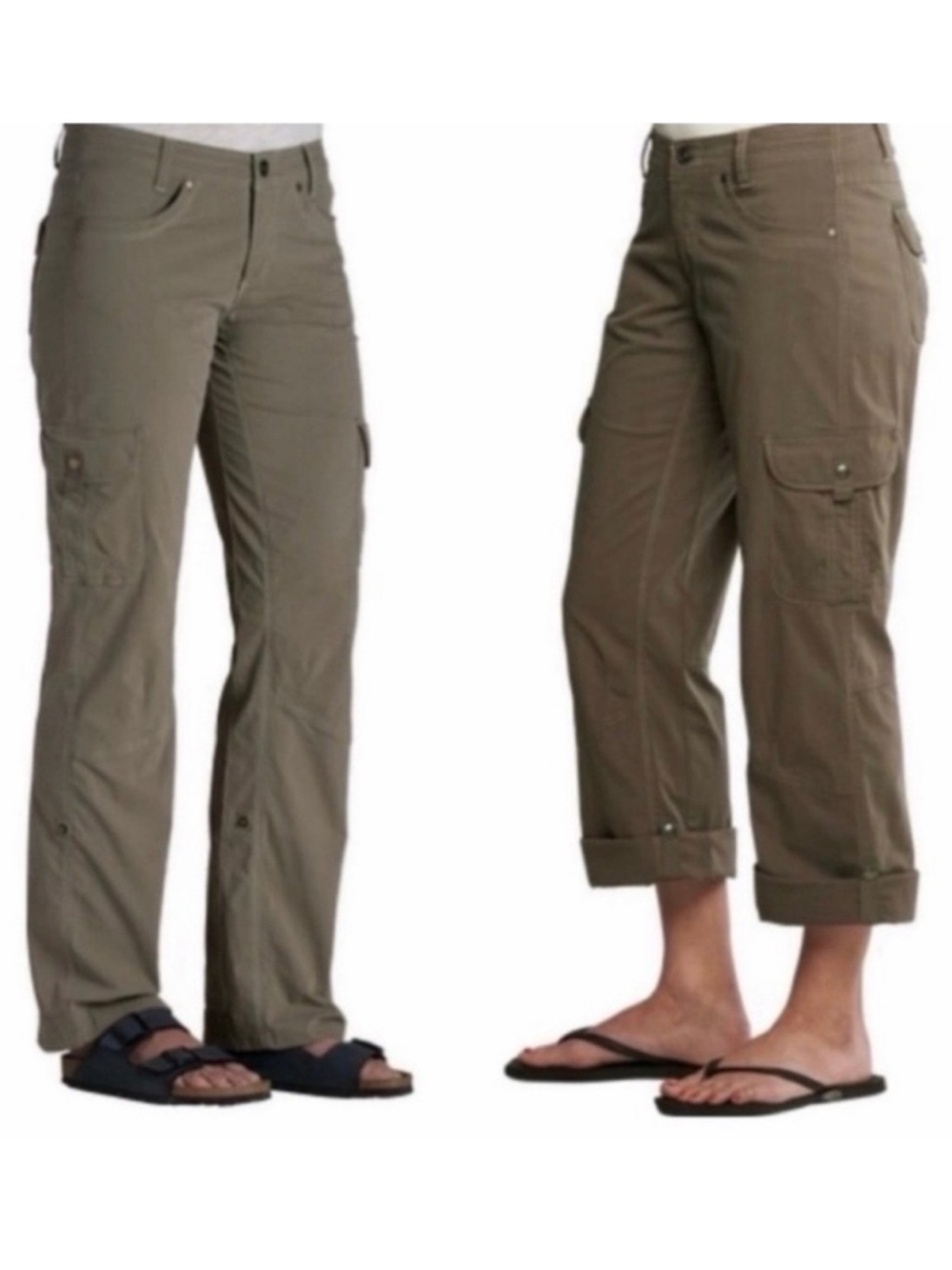 Kuhl Splash Women's Olive Cargo Pants with Roll-Up Cuffs - Size 8 Reg